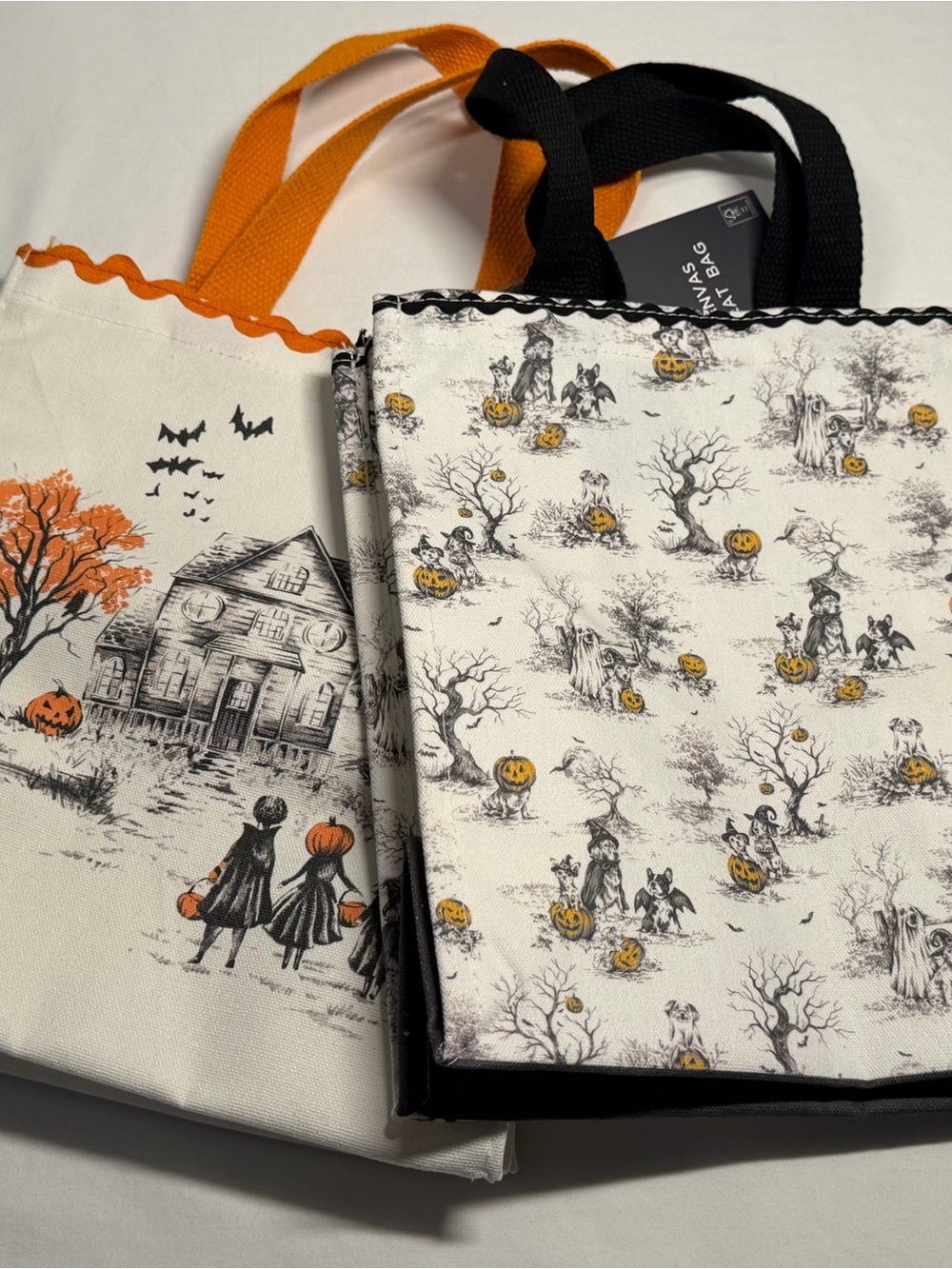 Nicole Miller & The Farmhouse Halloween Tote Set in Orange, Black and Cream